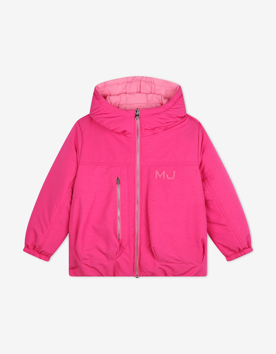 Girls Reversible Puffer Jacket in Pink