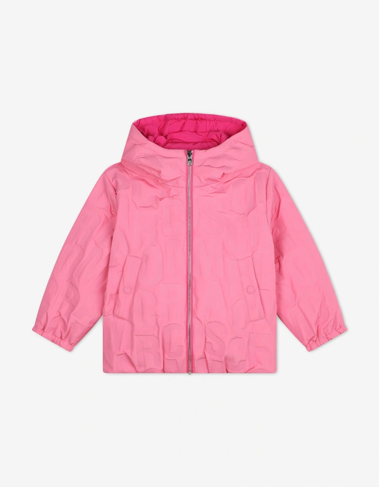 Girls Reversible Puffer Jacket in Pink
