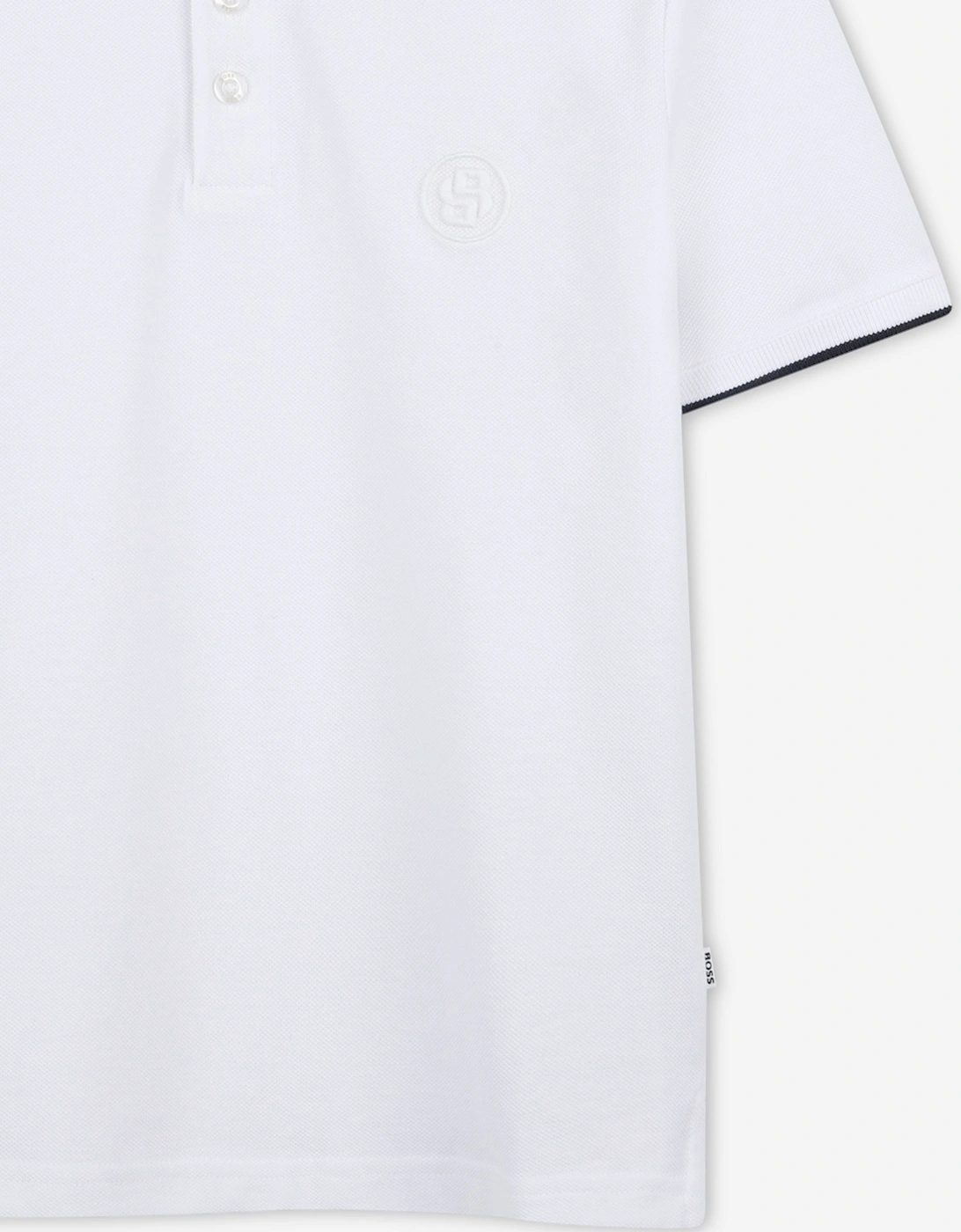 BOSS Boys Double B Polo Shirt in White