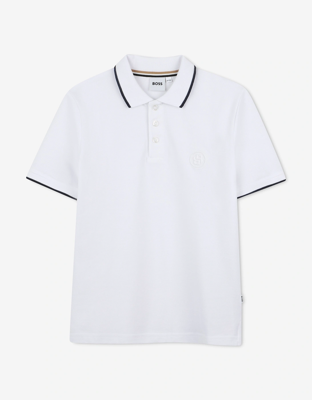 BOSS Boys Double B Polo Shirt in White, 5 of 4