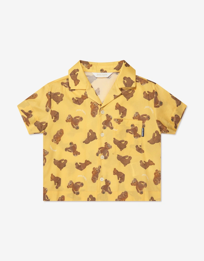 Boys AOP PA Bears Bowling Shirt in Yellow