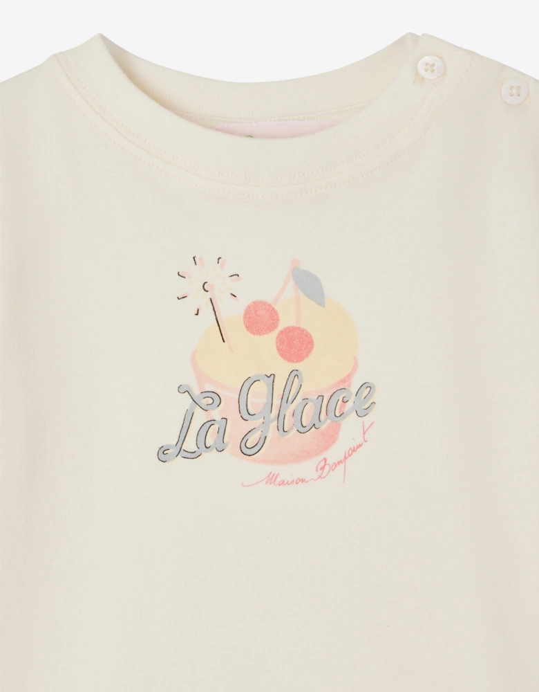 Baby Girls Dom T-Shirt in Ivory