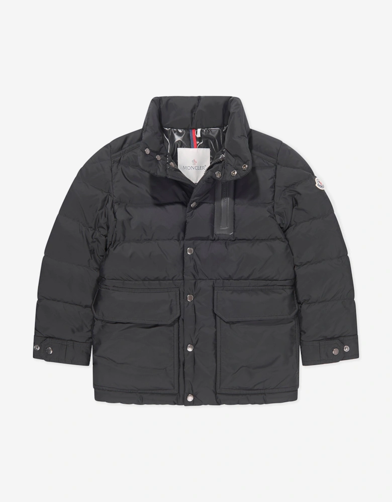Enfant Boys Down Padded Klopas Short Parka in Black
