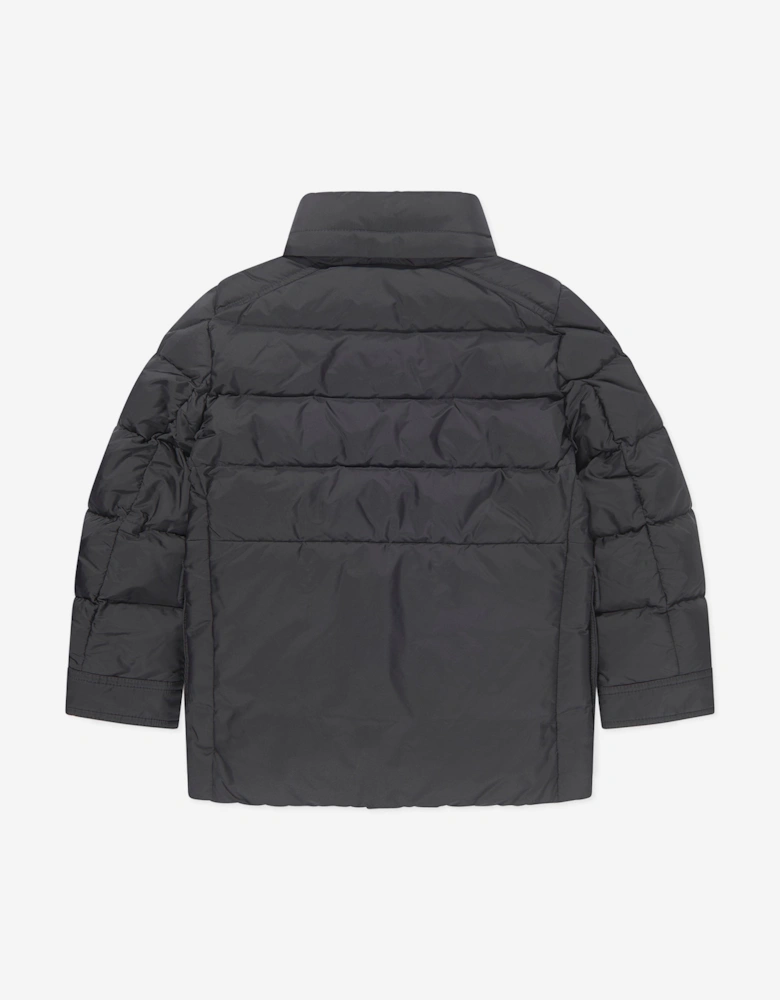 Enfant Boys Down Padded Klopas Short Parka in Black