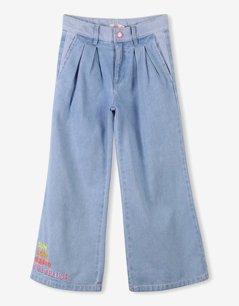 Billieblush Girls Denim Trousers in Blue