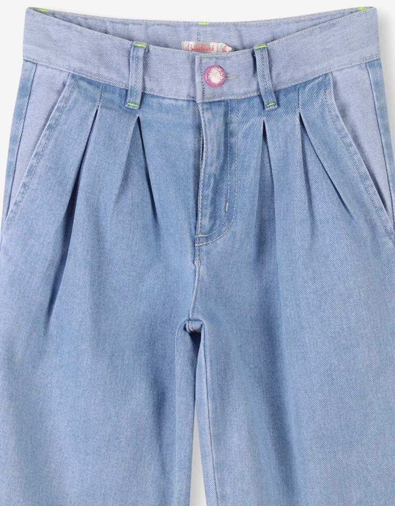 Billieblush Girls Denim Trousers in Blue