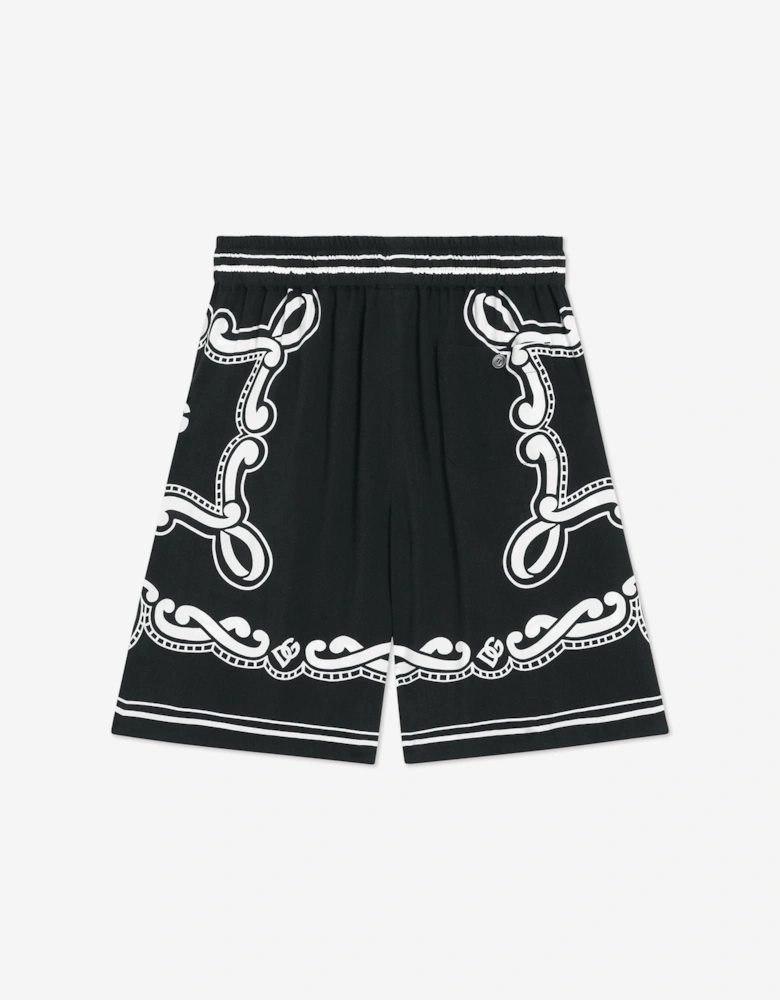 Boys Bandana Bermuda Shorts in Black