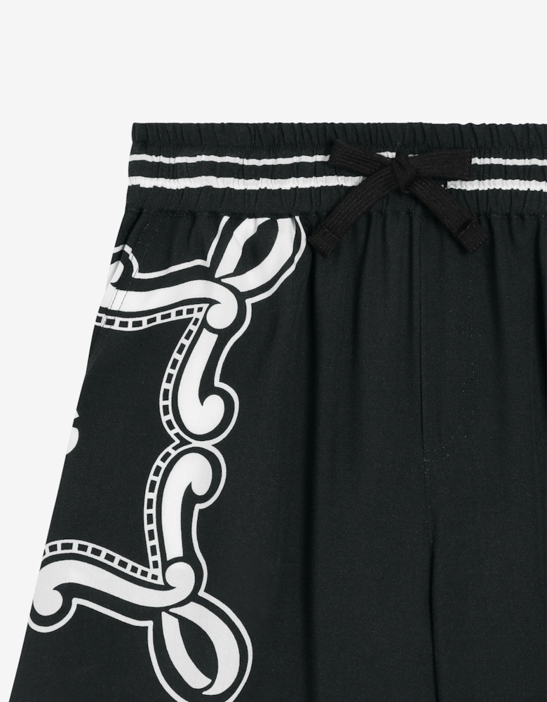 Boys Bandana Bermuda Shorts in Black