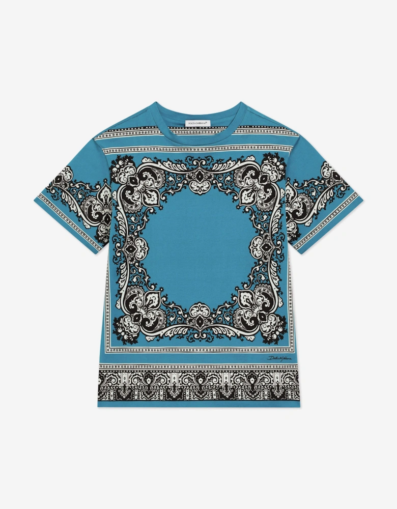 Boys Bandana Print T-Shirt in Blue