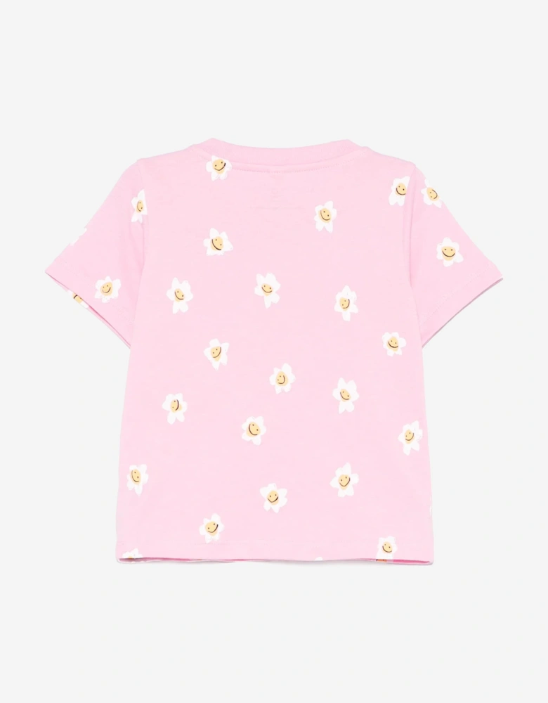 Baby Girls Daisy Print T-Shirt in Pink