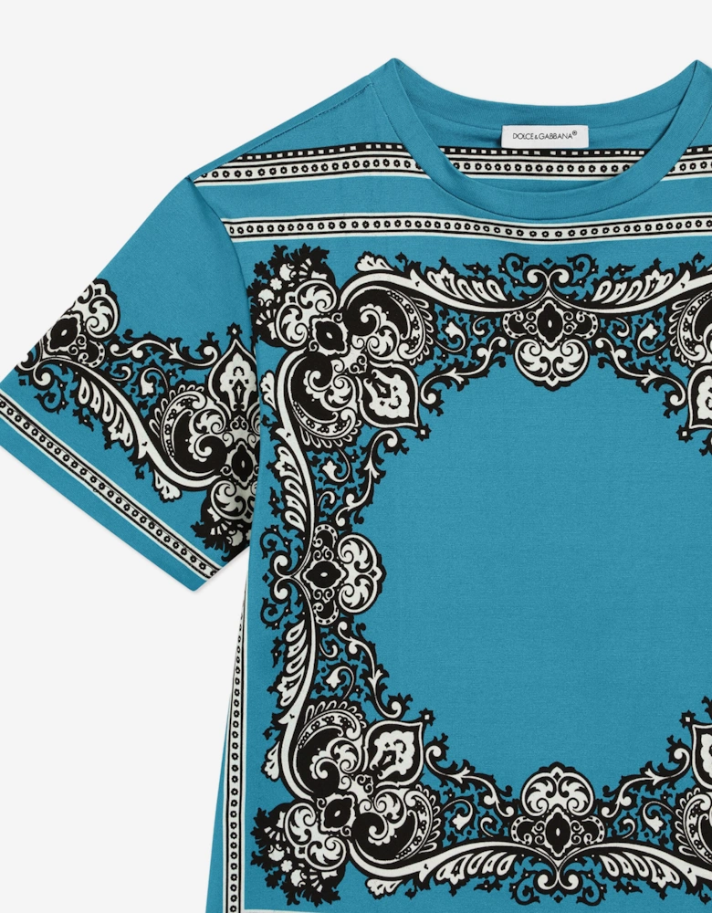 Boys Bandana Print T-Shirt in Blue