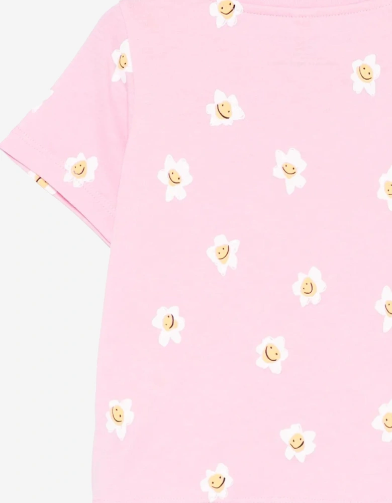 Baby Girls Daisy Print T-Shirt in Pink