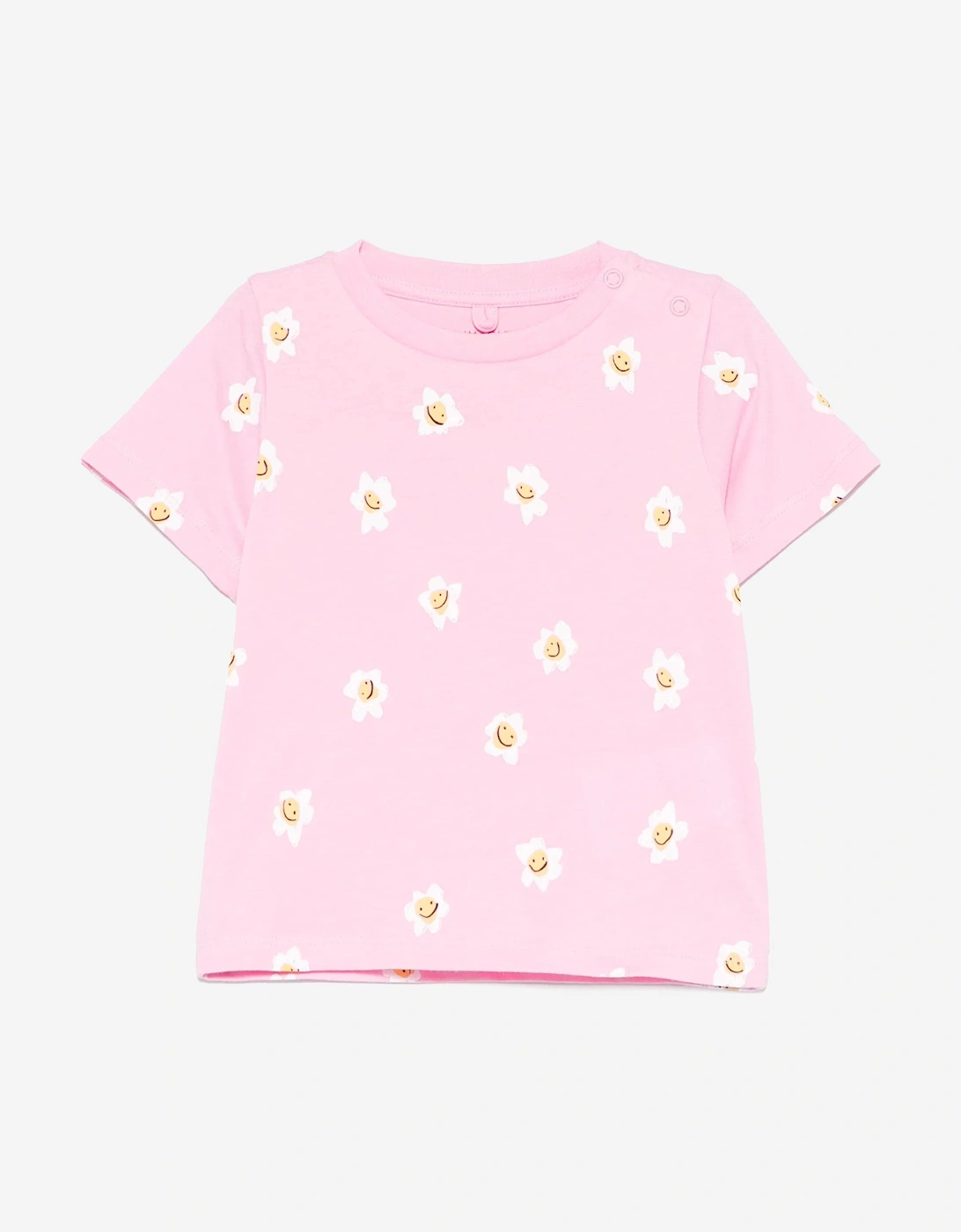 Baby Girls Daisy Print T-Shirt in Pink, 5 of 4