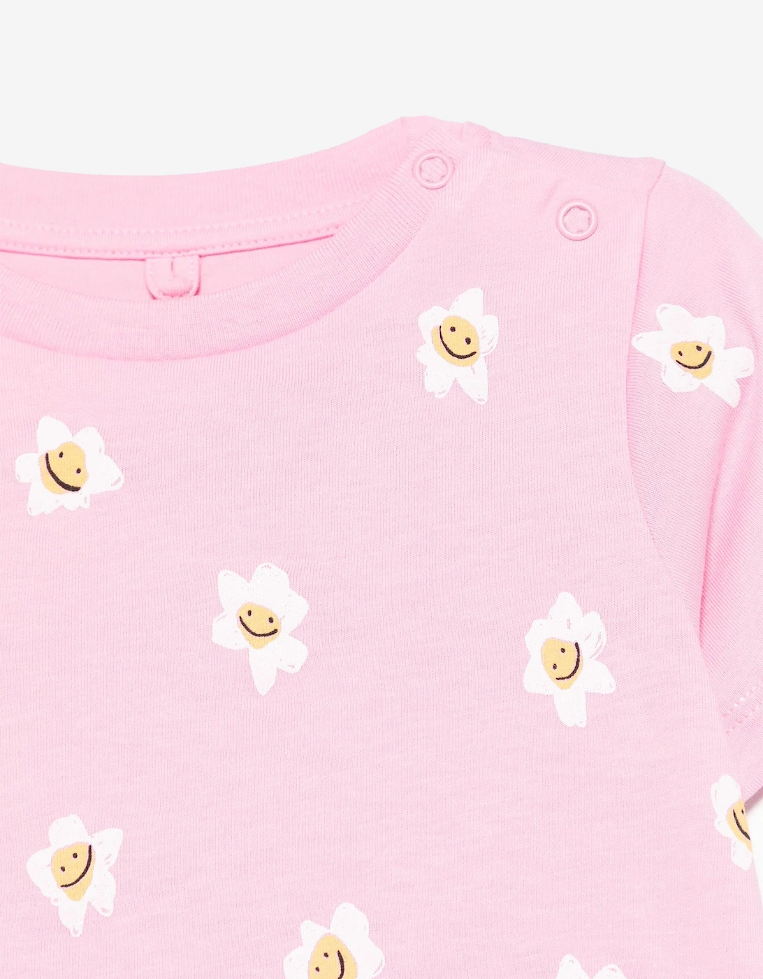 Baby Girls Daisy Print T-Shirt in Pink