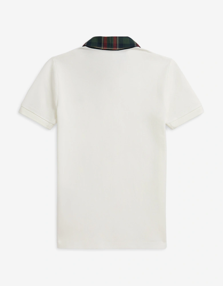 Boys Logo Polo Shirt in Ivory