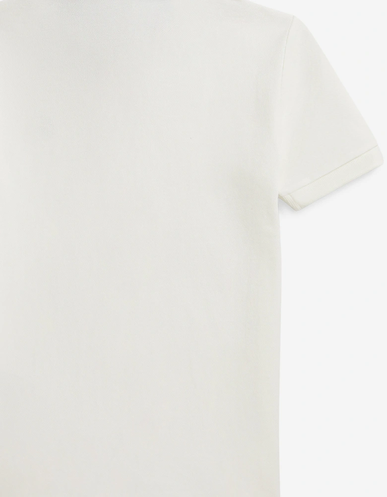 Boys Logo Polo Shirt in Ivory