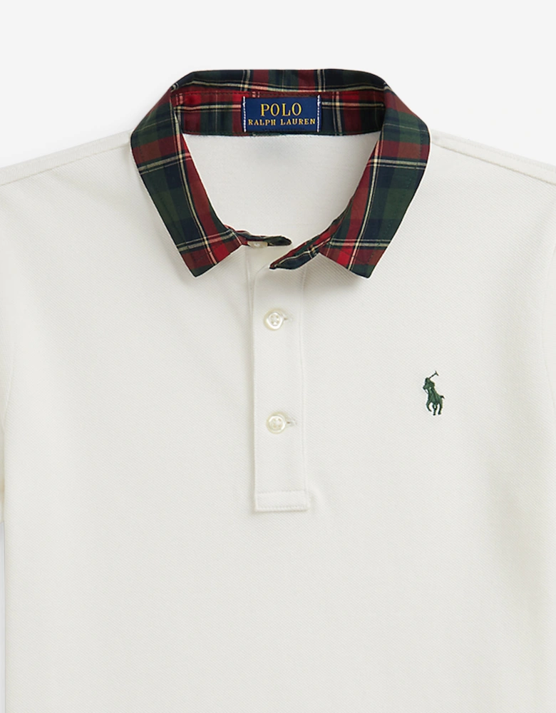 Boys Logo Polo Shirt in Ivory