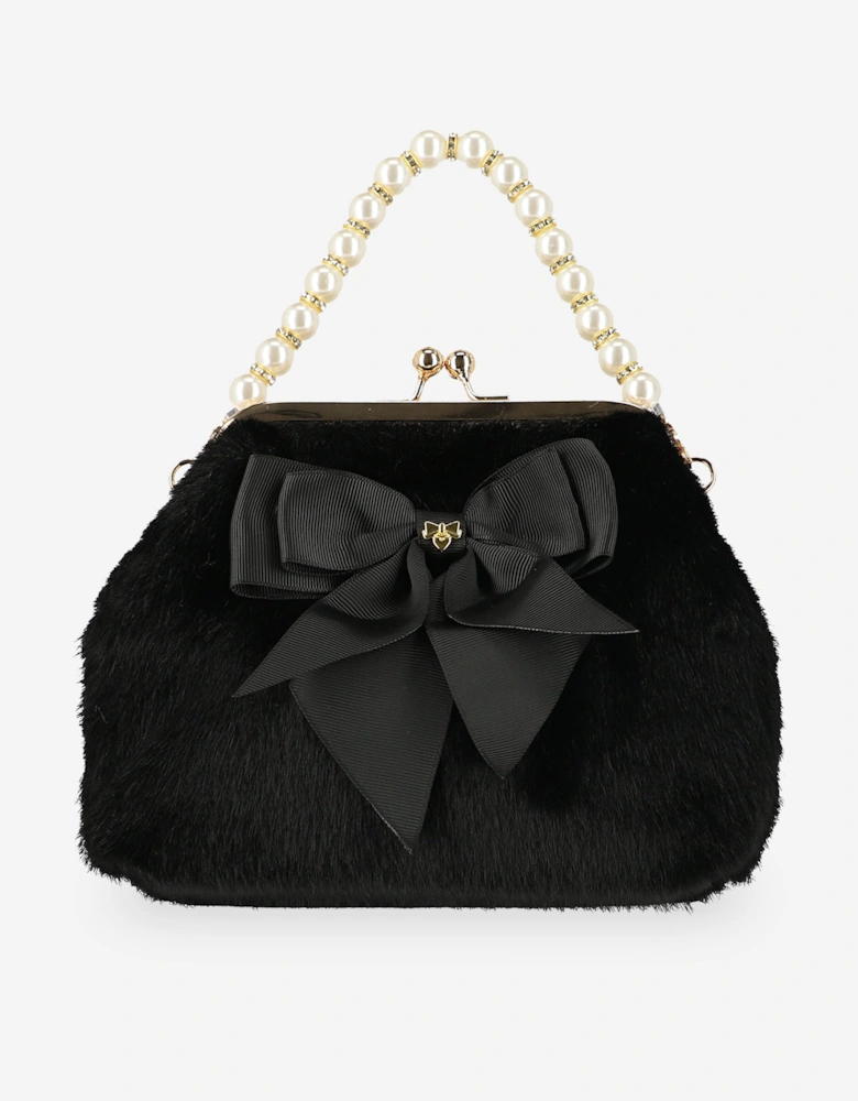 Angels Face Girls Hope Faux Fur Bag in Black