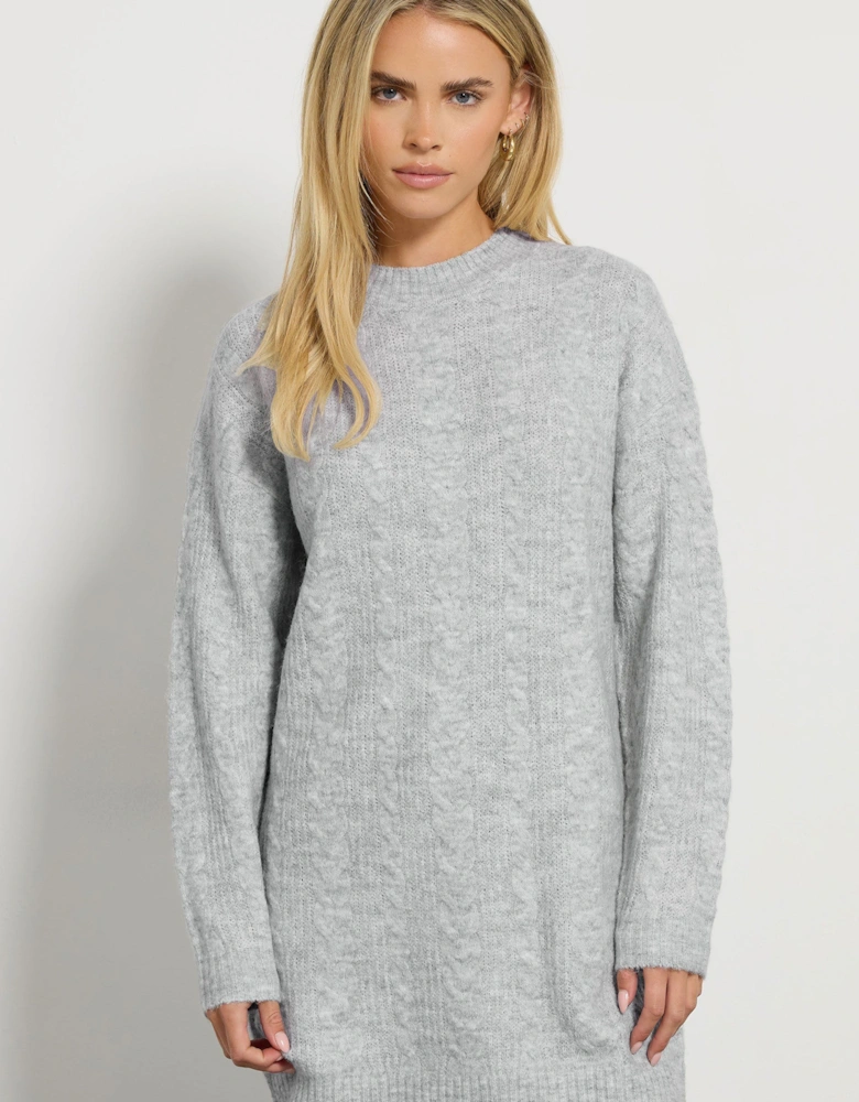 Petite Cable Knit Tunic Jumper Dress