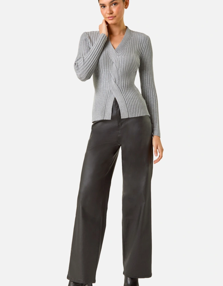 Cable Split Detail Rib Jumper