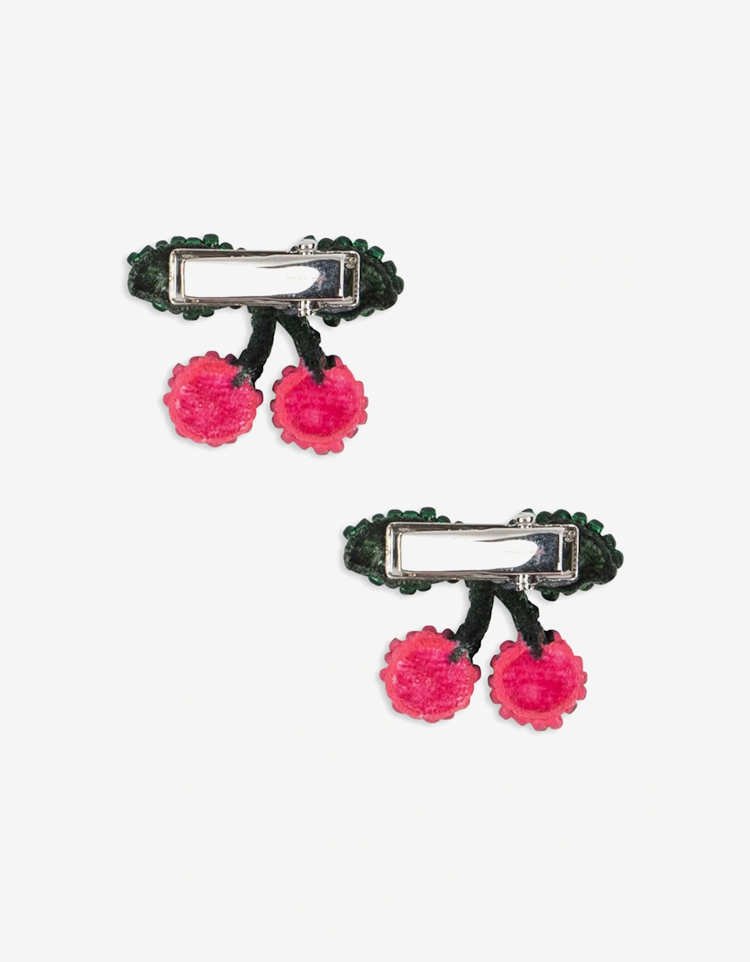 Girls 2 Pack Pearly Cherry Hair Clips in Pink