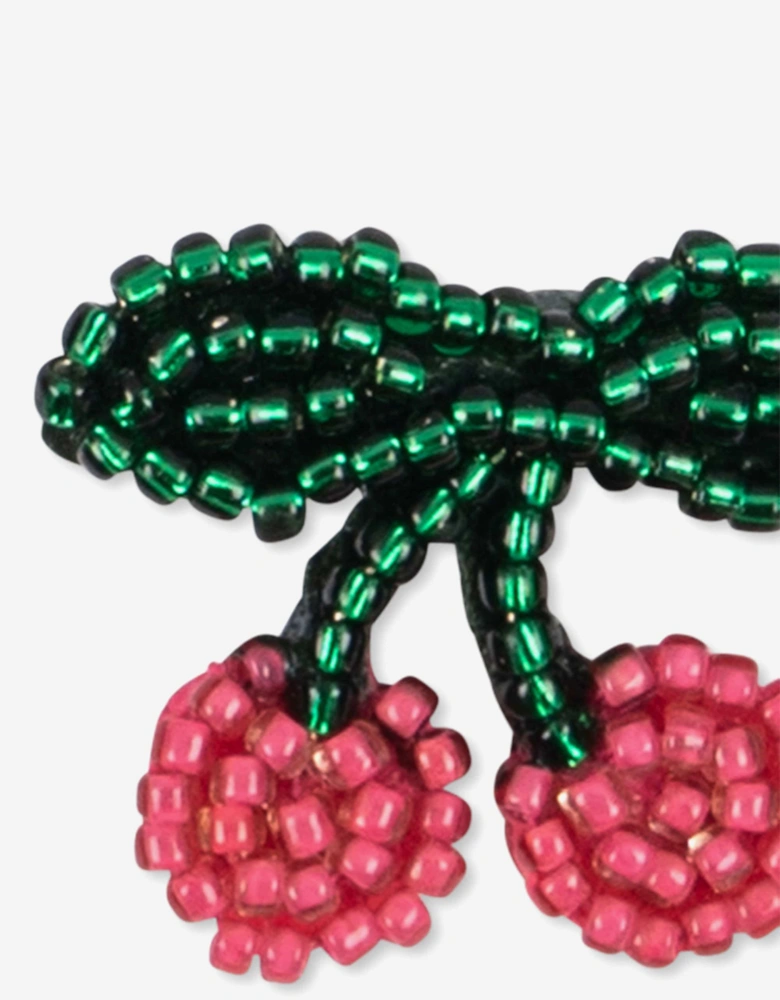Girls 2 Pack Pearly Cherry Hair Clips in Pink