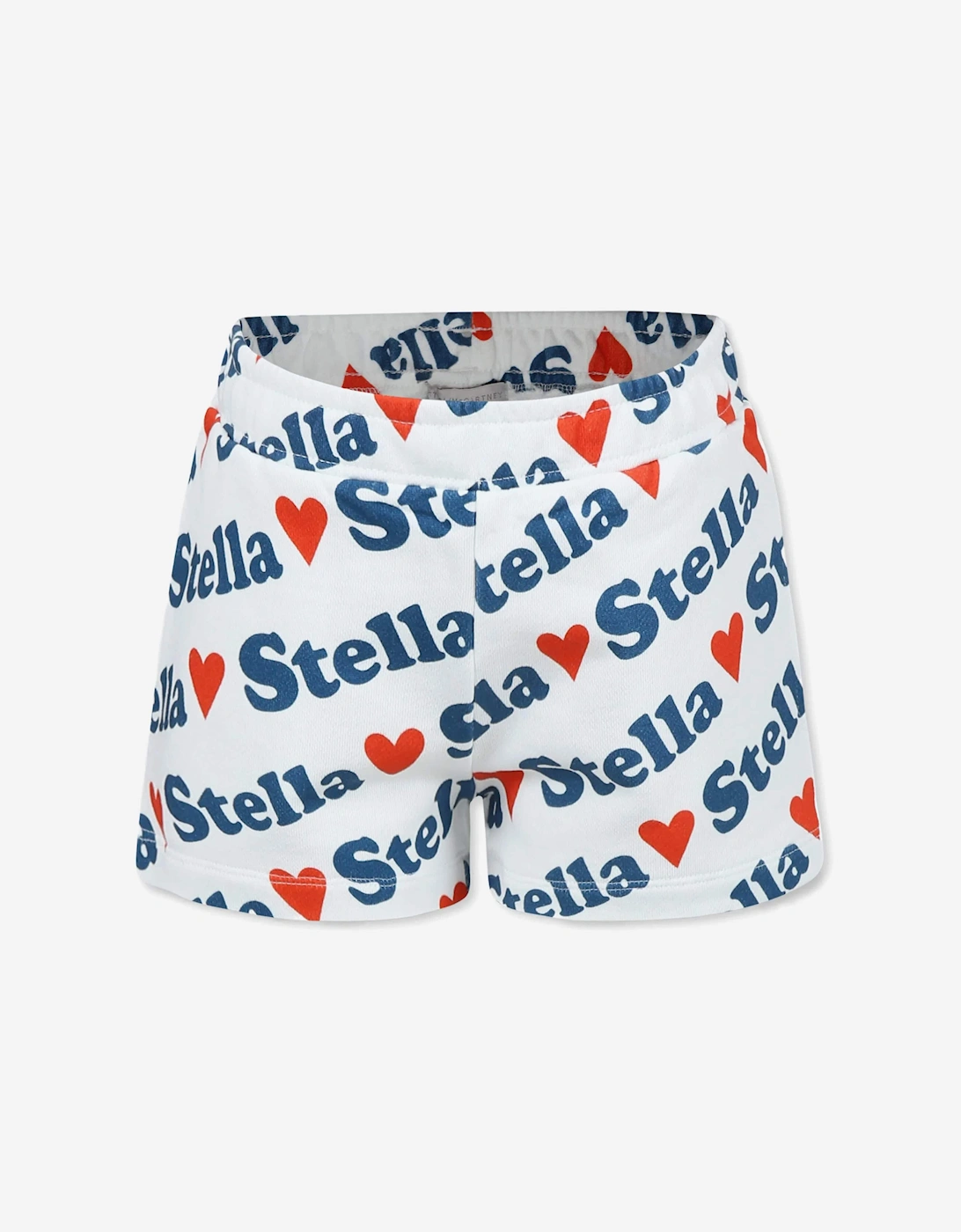 Girl's Stella McCartney Girls Heart Logo Shorts in Ivory - Cream - Size: 14 years