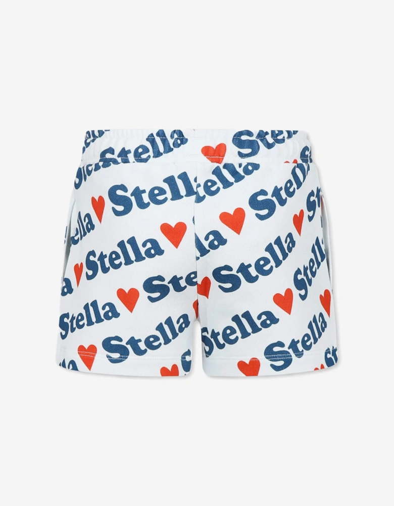 Girls Heart Logo Shorts in Ivory