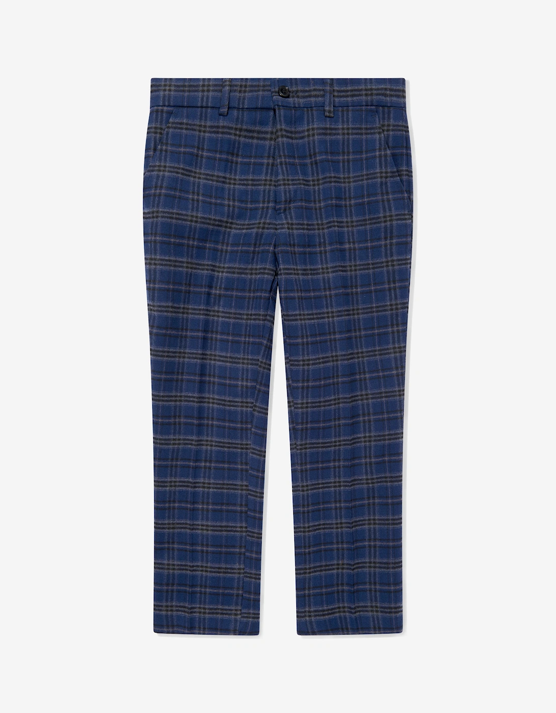 Boys Checked 3 Piece Suit Set in Navy