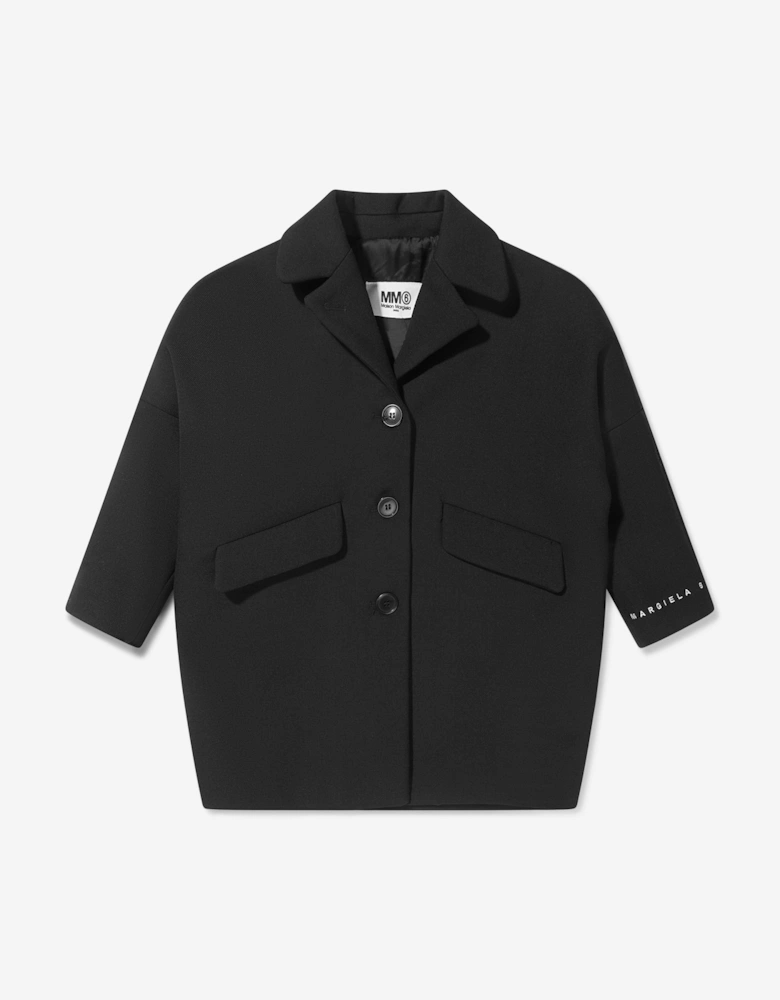 MM6 Kids Wool Back Logo Coat
