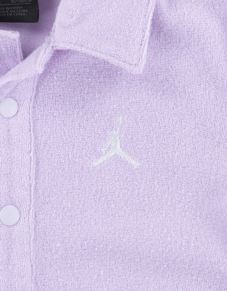 Boys Terry Cloth Camp Short Set in Purple