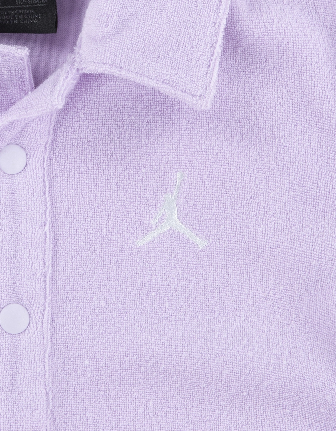 Boys Terry Cloth Camp Short Set in Purple