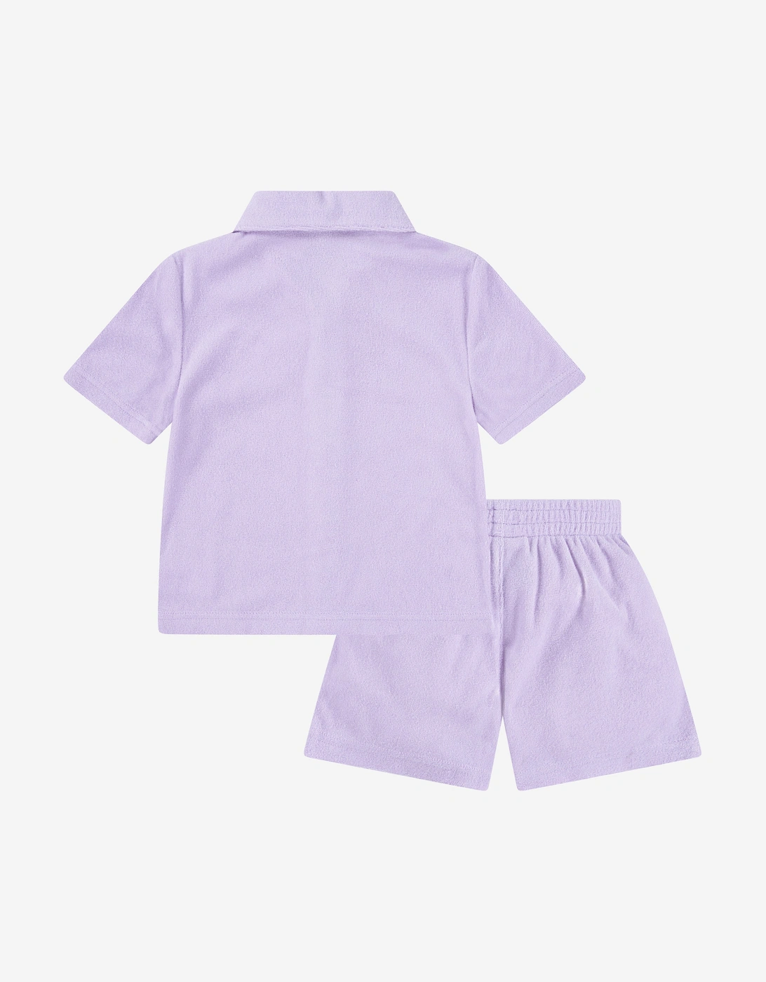Boys Terry Cloth Camp Short Set in Purple