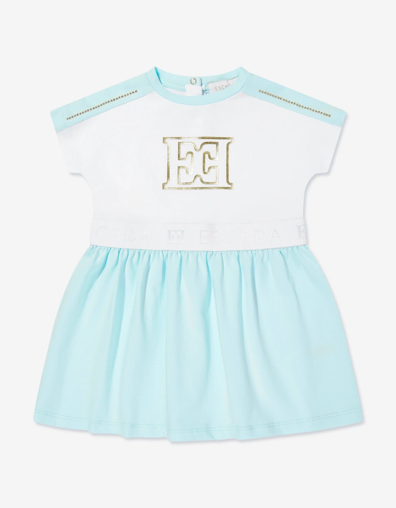 Baby Girls Logo Dress in White