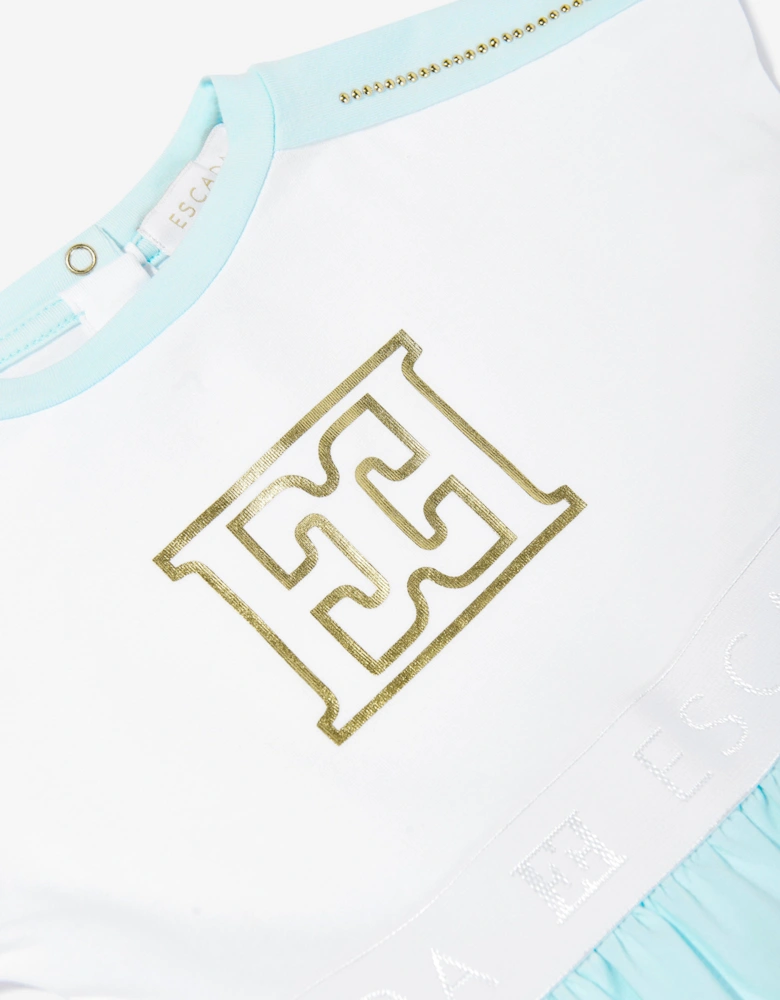 Baby Girls Logo Dress in White