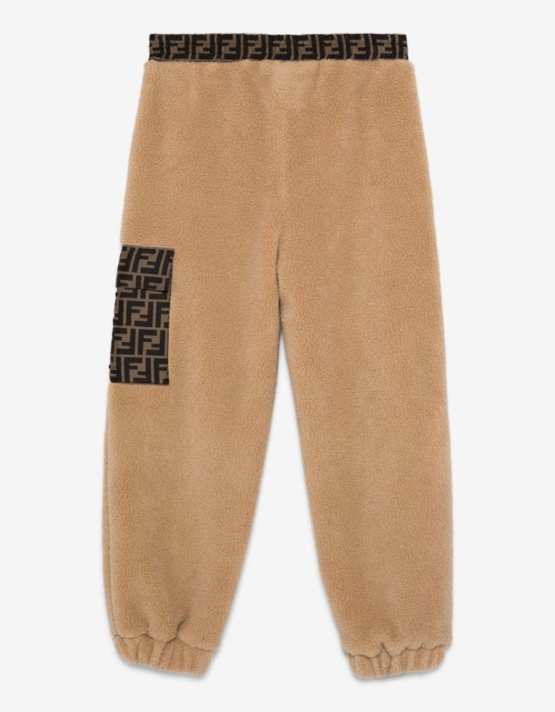 Kids Teddy Joggers in Beige