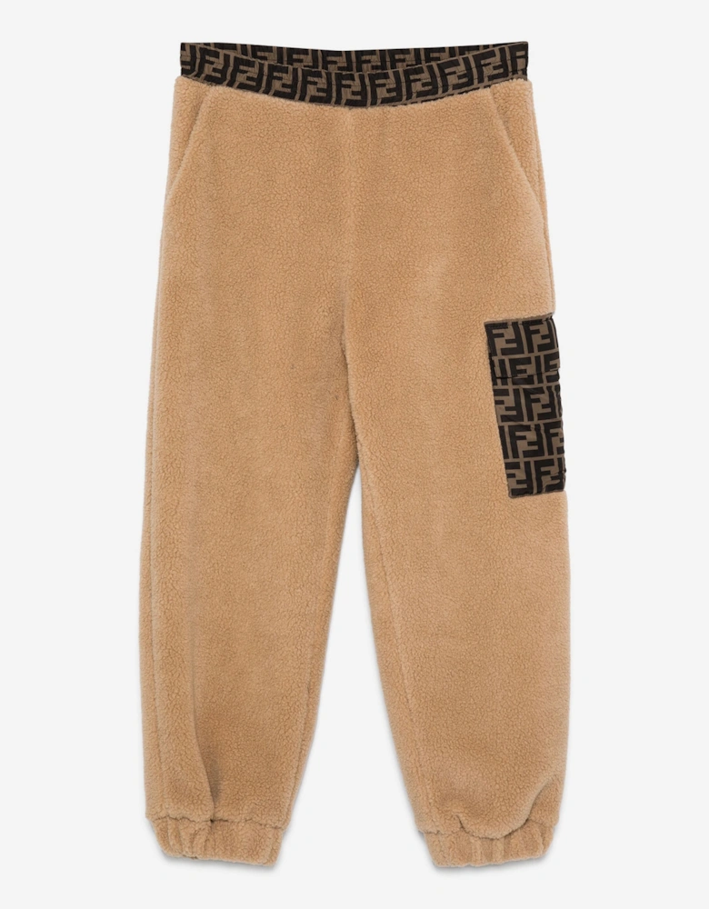 Kids Teddy Joggers in Beige