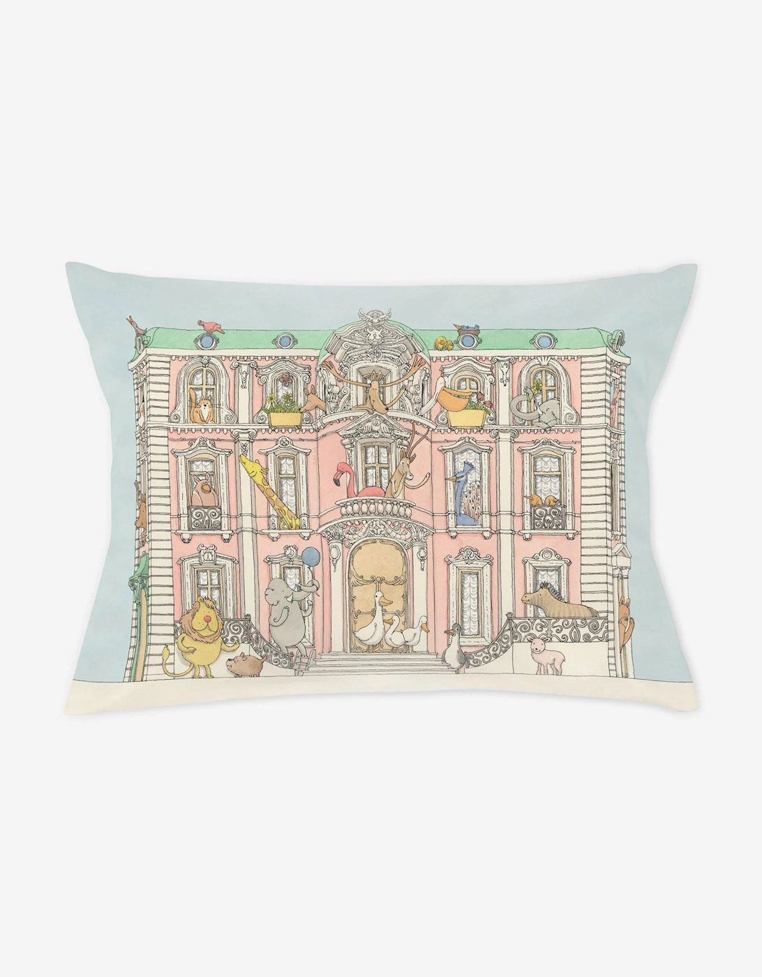 Baby Satin Monceau Mansion Pillow Cover in Blue (40cm), 6 of 5
