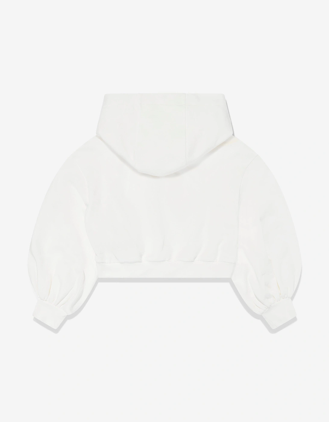 Girls Cropped Hoodie in White
