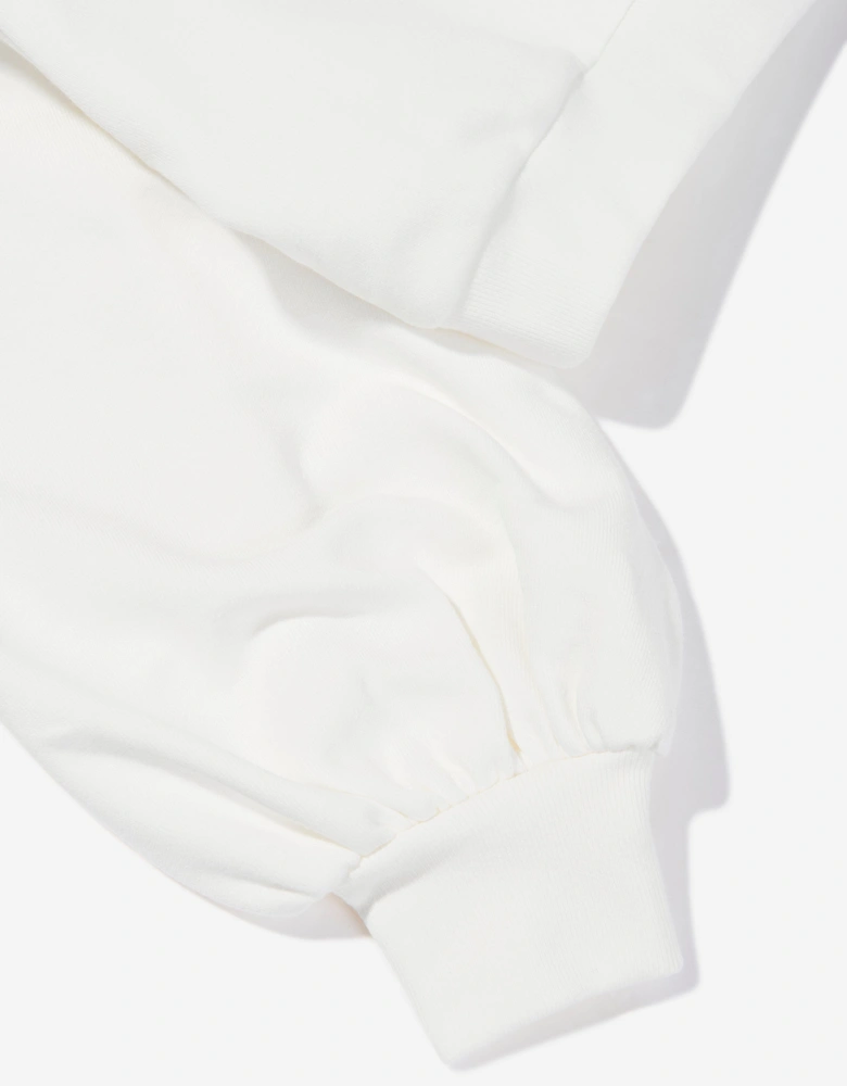 Girls Cropped Hoodie in White