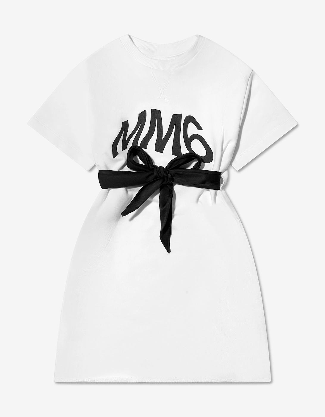 MM6 Kids Logo T-Shirt Dress In White
