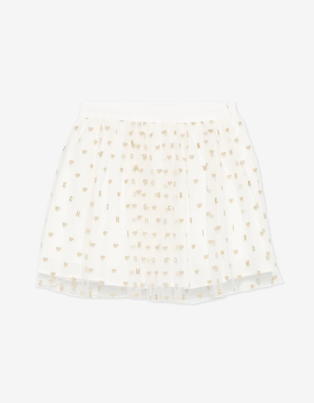 Moschino Girls Cream 'S Hearts Skirt In Ivory - Size: 10 Years Kids