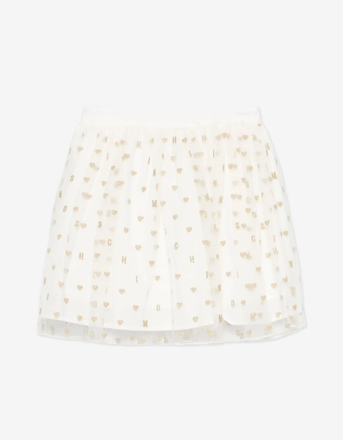 Girls Hearts Skirt in Ivory