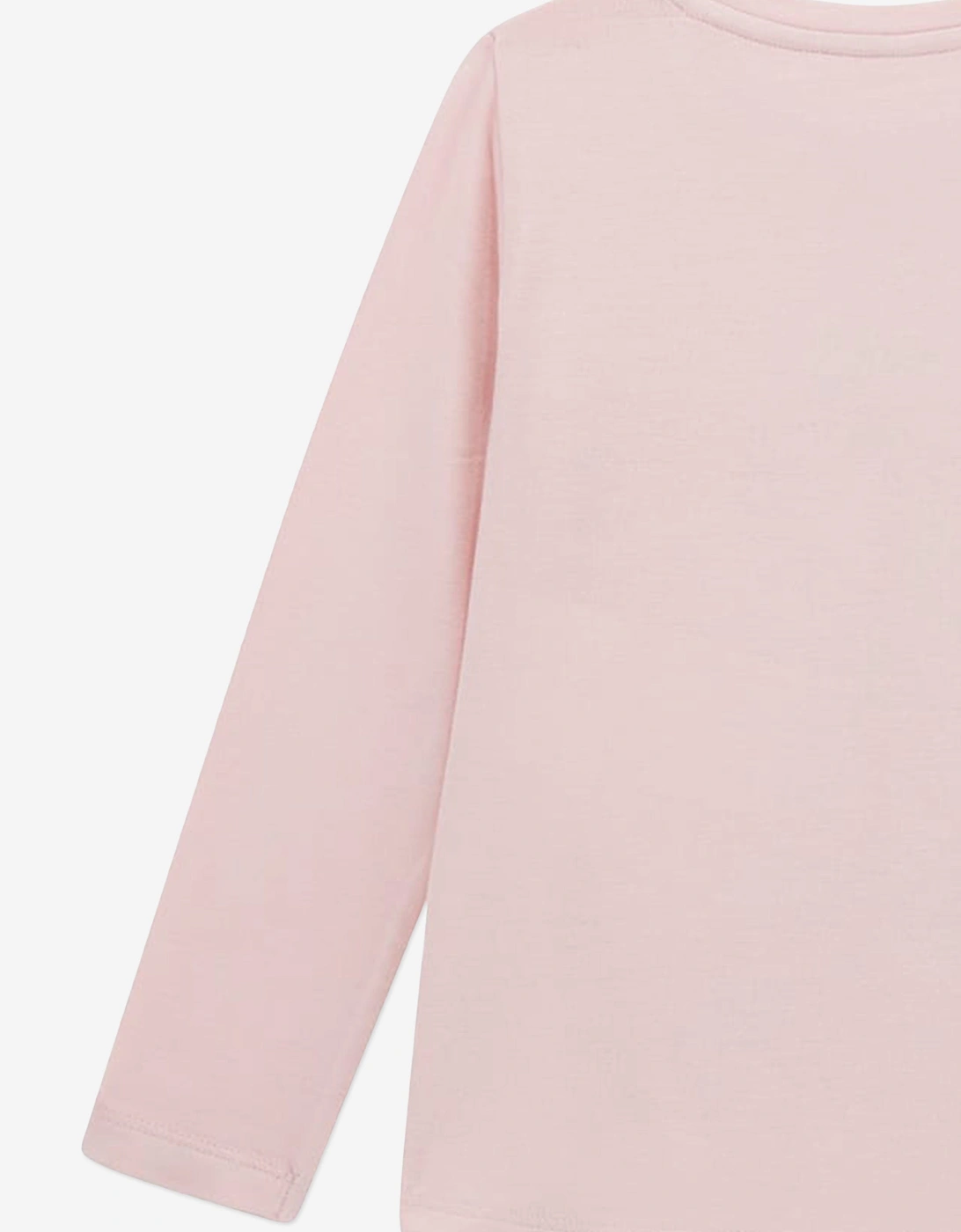 Girls Long Sleeve Logo T-Shirt in Pink