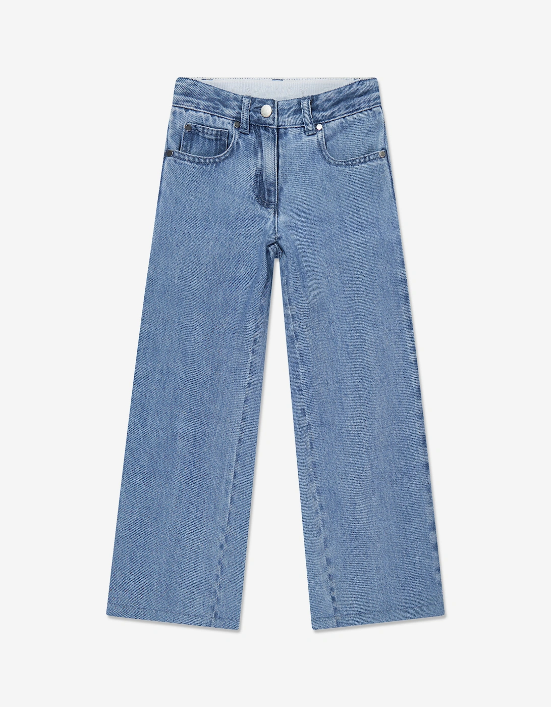Girls Wide Leg Jeans in Blue, 5 of 4