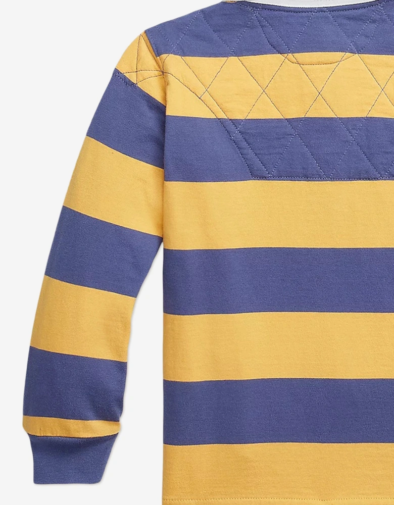 Boys Striped Jersey Rugby Shirt in Yellow