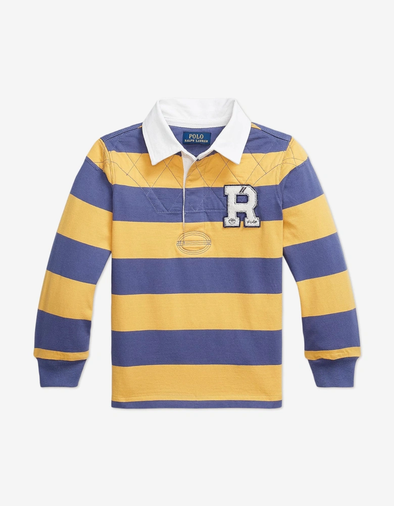 Boys Striped Jersey Rugby Shirt in Yellow
