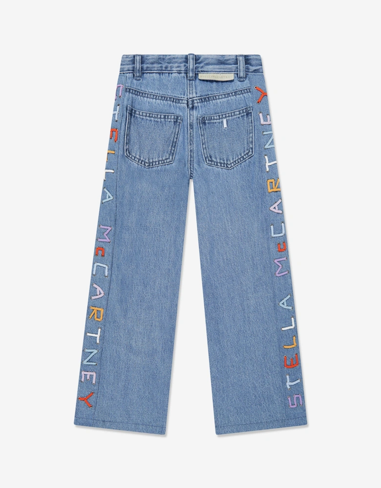 Girls Wide Leg Jeans in Blue