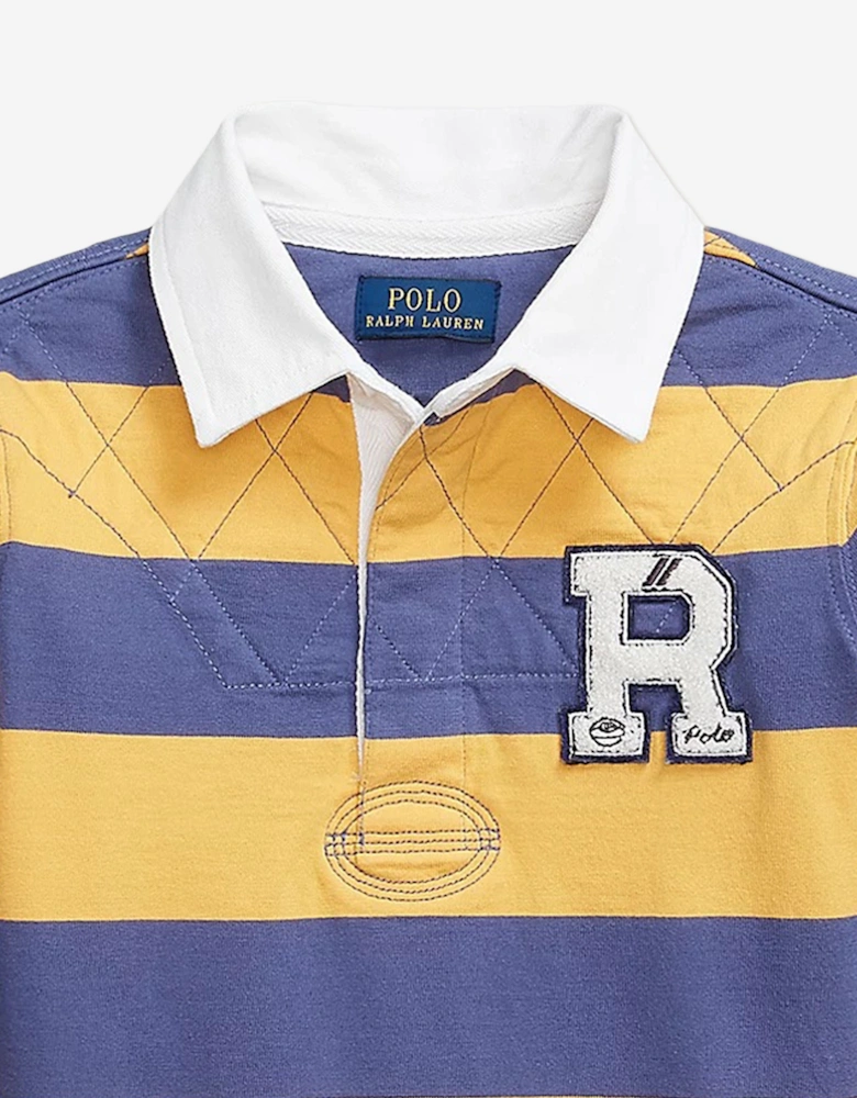 Boys Striped Jersey Rugby Shirt in Yellow