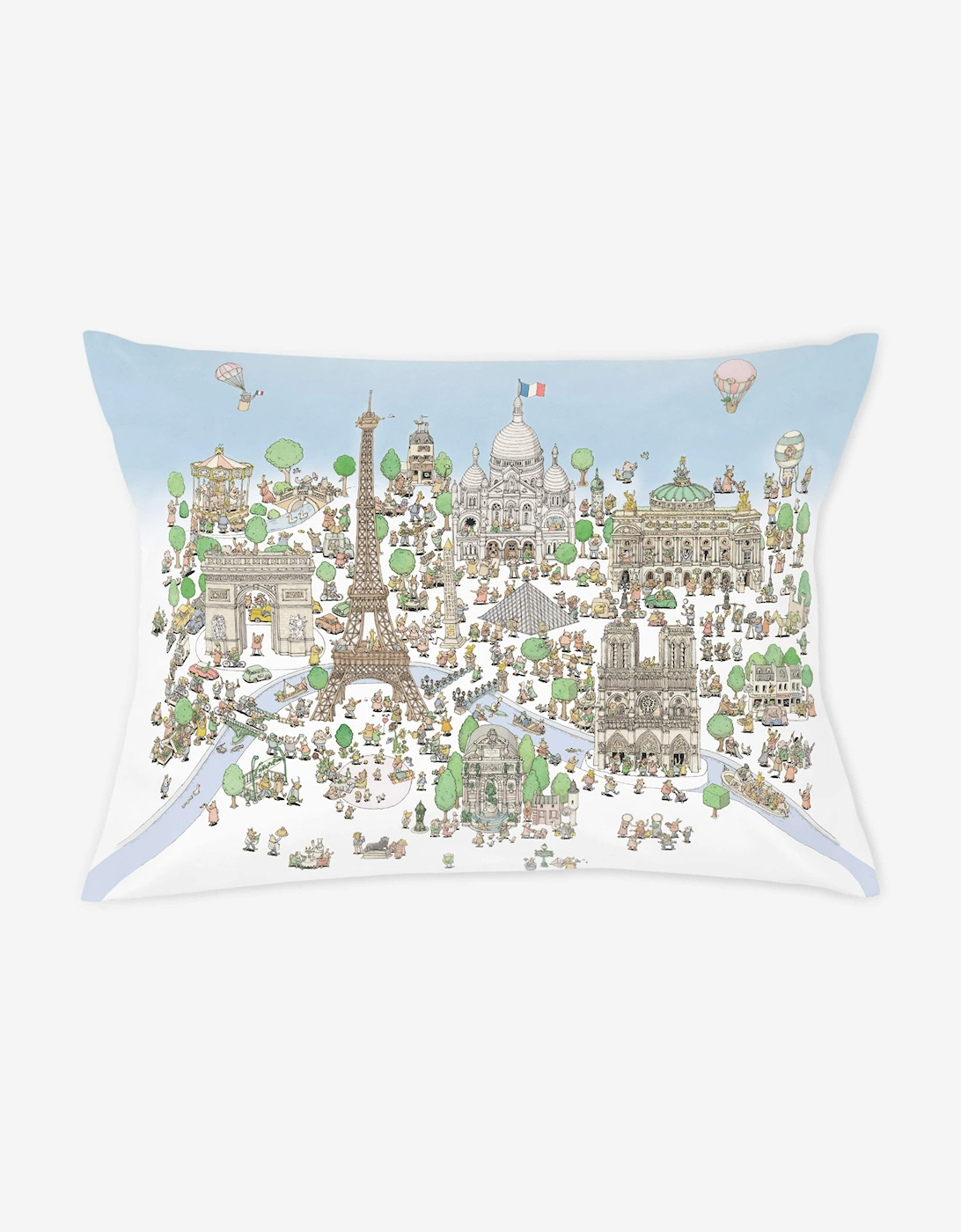 Baby Satin Paris Pillow Cover Paris in Blue (40cm), 5 of 4